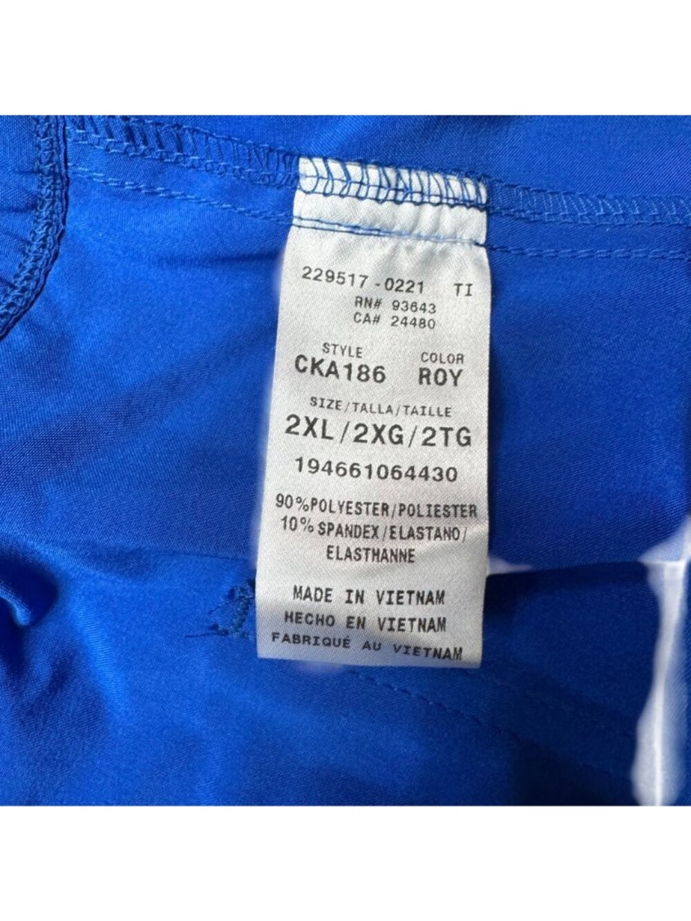 Cherokee Workwear Scrub Lot 3 Pairs 2XL Originals Allura Teal Royal Blue NEW - Picture 12 of 16